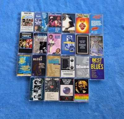 BLUES COMPILATION 22 Cassette Tape Lot Rock Delta Chicago Electric Texas - Image 1 of 3