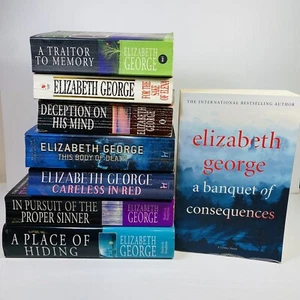 8 Lot Elizabeth George- A Banquet of Consequences, A Place of Hiding, +6 - Picture 1 of 24
