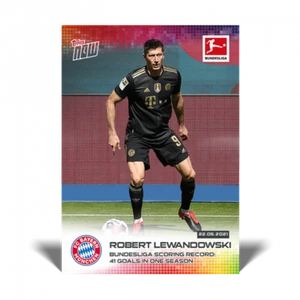 2021 TOPPS NOW BUNDESLIGA #202 ROBERT LEWANDOWSKI - RECORD 41 GOALS IN A SEASON - Picture 1 of 2