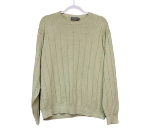 Vintage Talbots Men's Sweater Size XL Silk Cotton Cable Knit Pastel Green Preppy - Picture 1 of 12
