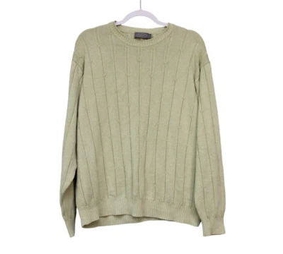 Vintage Talbots Men's Sweater Size XL Silk Cotton Cable Knit Pastel Green Preppy - Image 1 of 4