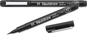 Liquidraw Brush Pens Black Calligraphy Drawing Pens Waterproof Fineliner Colour