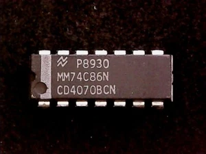 CD4070BCN - National Semiconductor Quad 2-input XOR gate 4070B (DIP-14) GENUINE - Picture 1 of 1