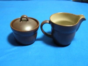 Dansk Stoneware Solara Spruce Creamer and Sugar Bowl w/ Lid Studio Levien Japan - Picture 1 of 5