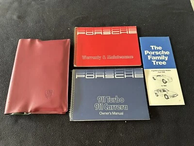 Porsche 911 Carrera 930 Turbo 1986 estuche de libro de servicio manual del conductor del propietario de Estados Unidos Foto 1 de 4