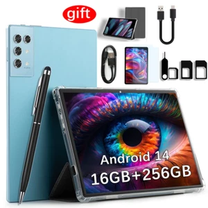 Android 14 Tablet 16GB RAM+256GB ROM 10.1inch Google 8000mAh 5G WIFI 1920x1200 - Picture 1 of 1