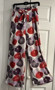Anthropologie Skies Are Blue Floral Palazzo Pants~Pockets~Lined Seat~28 inseam~S - Picture 1 of 6