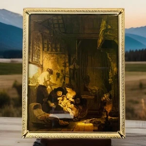 Vintage Wall Art Rembrandt The Holy Family 1640 Framed 10x8 Inches - Picture 1 of 5