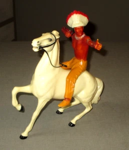 1950'S HARTLAND FIGURE-BRAVE EAGLE WHITE CLOUD HORSE TV SERIES KEITH LARSEN TOY - Picture 1 of 15