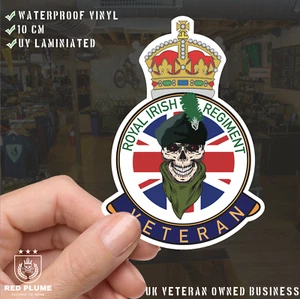 Royal Irish Regiment Veteran UV Laminated Decal - Picture 1 of 8