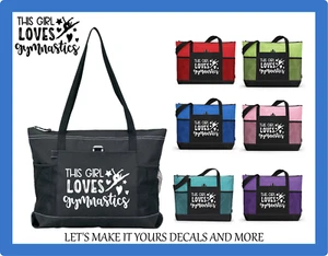 DIESES MÄDCHEN LIEBT GYMNASTIK INDIVIDUELLE BEUTELTASCHE HANDTASCHE SPORT ÜBER NACHT SCHULE FITNESSSTUDIO NEU - Bild 1 von 7