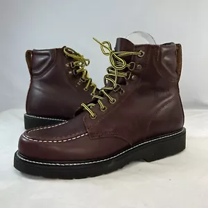 Work America Mens Moc Toe Brown Boots Size 11D - Picture 1 of 10