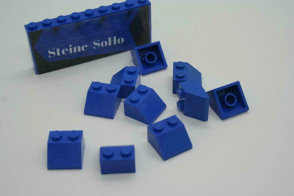 Lego (c) 10x Dachstein 45 Grad 2x2 blau - slope 45 2 x 2 - 3039 - blue - Bild 1 von 1