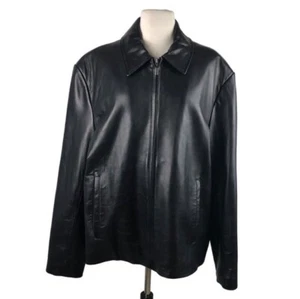Arrow Mens Black Premium Lambskin Leather Jacket Full Zip Large - Picture 1 of 10