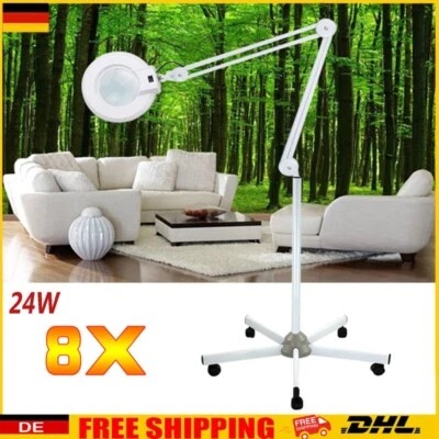 8-Dioptrien Licht Lupenlampe Lupe Arbeitsleuchte Kosmetik Mit Stativ Lupenleucht - Bild 1 von 4