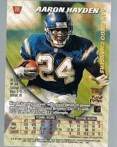1996 Topps Stadium Club Members Only Aaron Hayden #215 Chargers - Bild 1 von 1