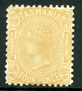 Tasmania 1883 Australia QV 4p Ocher SG #147a Perf 11½ Mint W33 - Picture 1 of 6