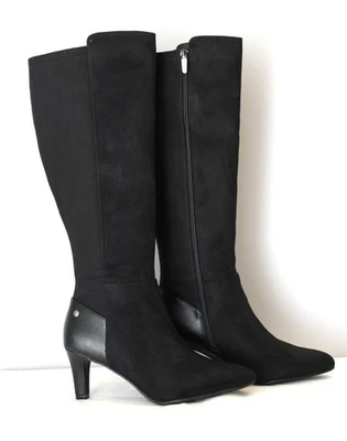 LIFE STRIDE Gracie Dress Boots Size 9.5 W Black Microsuede - Image 1 of 4