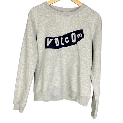 Women's Volcom Stone Surf Skateboarding Gray Crewneck Sweatshirt - Size Small - Image 1 of 4
