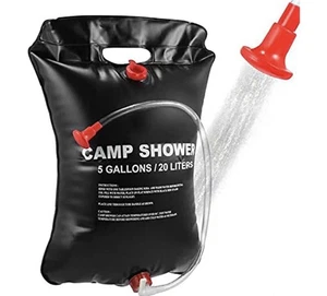 RISEPRO 5 Gallons 20L Solar Shower Bag Heating Camping Shower Bag Temperature - Picture 1 of 6