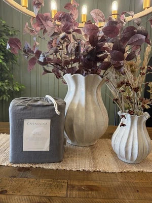 Queen 100% Linen Sheet Set Dark Gray - Casaluna NEW - Image 1 of 4