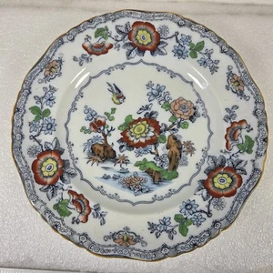 Piatto ASHWORTH BROS HANLEY Inghilterra Imari Ironstone 10+" decorazione alberi marroni - Foto 1 di 17