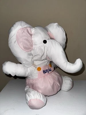 Brinquedo de pelúcia de náilon Pluffy Pal rosa enquanto elefante inchado 15 polegadas - Imagem 1 de 4