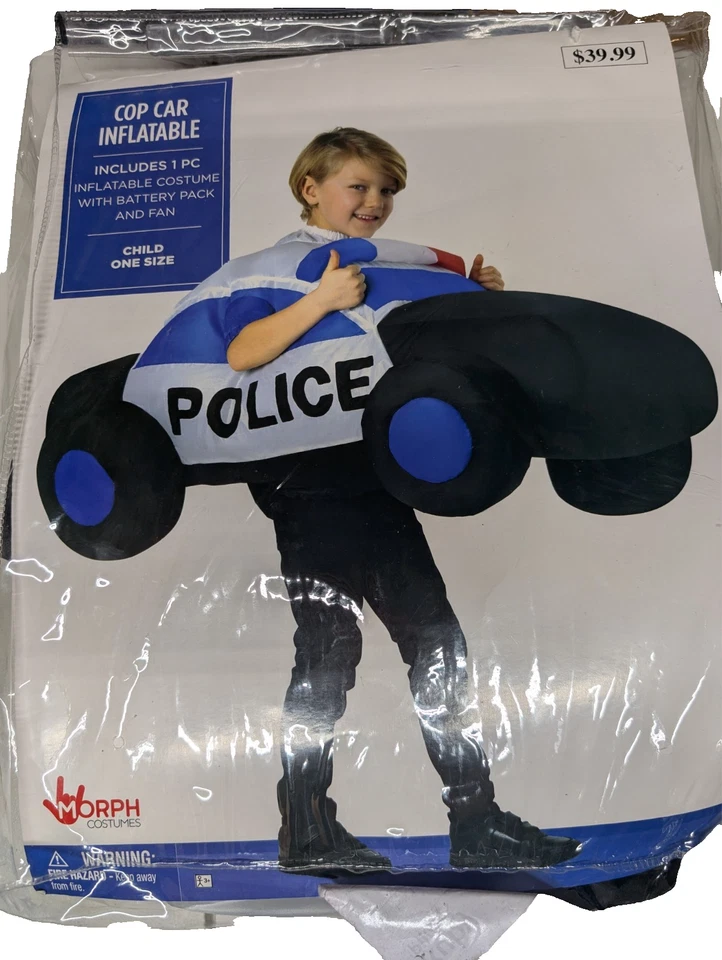 Police Cop Car - Inflatable Halloween Dress Up Costume - Child One Size NEW - Image 1 of 1