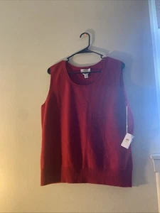Talbots Pure Cashmere Red Sweater Vest Women’s Size XL - Picture 1 of 5