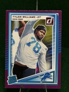 2025 Donruss Rated Rookie Tyleik Williams #360 — Press Proof Purple SP - Lions - Picture 1 of 6