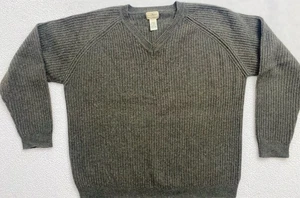 maglione ll bean uomo lana di agnello grande scollo a V grigio- verde islandese Hong Kong 0 UR84 B7 - Foto 1 di 6