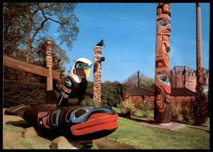 Vintage Thunderbird Park Totem Poles Victoria BC Canada Postcard - Picture 1 of 2
