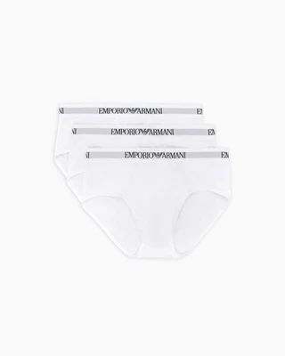 PACK DE 3 CALZONCILLOS DE ALGODÓN PARA HOMBRE EMPORIO ARMANI BLANCOS TALLA S # 110824CC722-NUEVOS CON ETIQUETAS Foto 1 de 4
