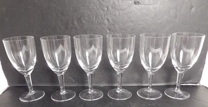 Vintage Mosers Vera Czechoslovakia Water Clear Stem Wine Glass 6 1/4" Set of 6 - Picture 1 of 4