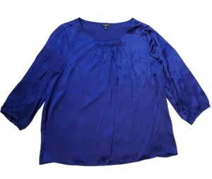 Talbots Damen 100 % Seide Bluse blau Größe 12w - Bild 1 von 7