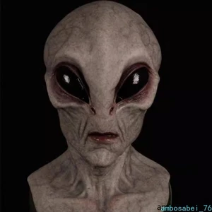 Extraterrestrial Being Funny Fear Head Mask halloween Show Latex Live Props Gift - Picture 1 of 21