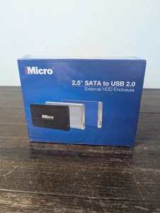 iMicro 2.5" SATA to USB 2.0 External HDD Enclosure IMS25SATAB New Sealed - Photo 1/4