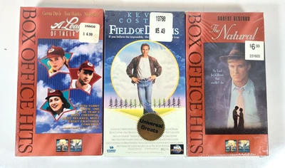 Lot of 3 VHS Sports Movies NEW ~ Field Of Dreams, Natural, A League Of Their Own - Image 1 of 4