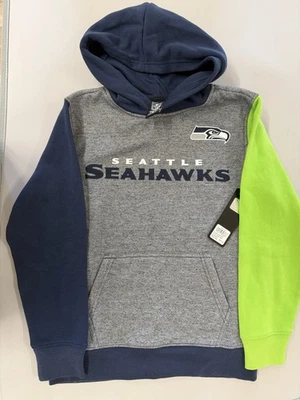 Seattle Seahawks Youth M Hoodie NFL Team Apparel Blue Gray Lime Pullover NWT $80 - Image 1 of 4