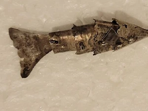 Vintage Sterling Silver Fish Charm with Sterling Silver Chain - Picture 1 of 12