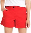 NWT Nautica Womens Mid Rise Summer Sport Shorts Pockets Red Size 6 $50 AA262