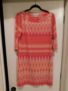 Donna Morgan Multi-Color Boatneck Shift Dress- 12 - Picture 1 of 2