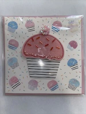 纸莎草生日贺卡-3D蛋糕带喷雾 — 第 1/2 张图片