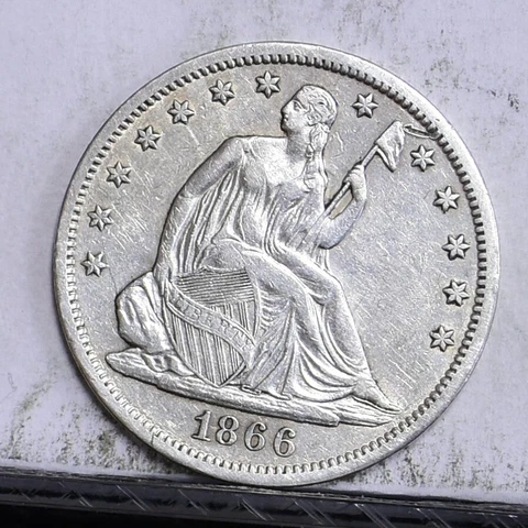 1866-S Liberty Seated Half Dollar - With Motto - AU Details (#46794) Cover