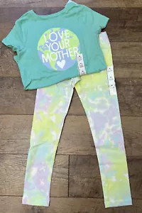 Mädchen Katze & Jack Kurzarm 2-teiliges Set "LOVE YOUR MOTHER" T-Shirt und Leggings M - Bild 1 von 8