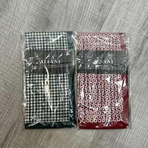 2 PACK Alfani Men's Red/Green Abstract Geometric Pocket Square $35 Retail NEW - Picture 1 of 12