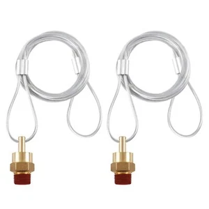 2 Pack of 3/8" NPT Air Tank Drain Valve with 60" Cable,For Air Compressor Drain - Picture 1 of 6