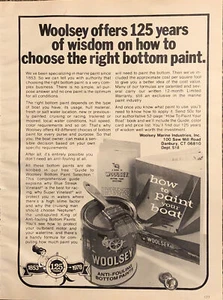 PRINT AD 1978 Woolsey Marine Boat Bottom Paint Anti-Fouling Danbury CT 125 Years - Picture 1 of 5