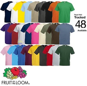 Fruit of the Loom 100% Cotton Plain Blank Men's Women's T-Shirts Value Weight - Picture 1 of 23