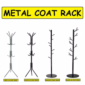 Metal Coat Rack Free Standing Hanger Space Efficient Durable Cloth Tree Hanger - Picture 1 of 29